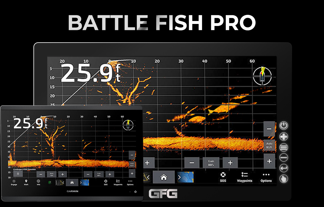 gfg battle fish pro 22 - garmin screen